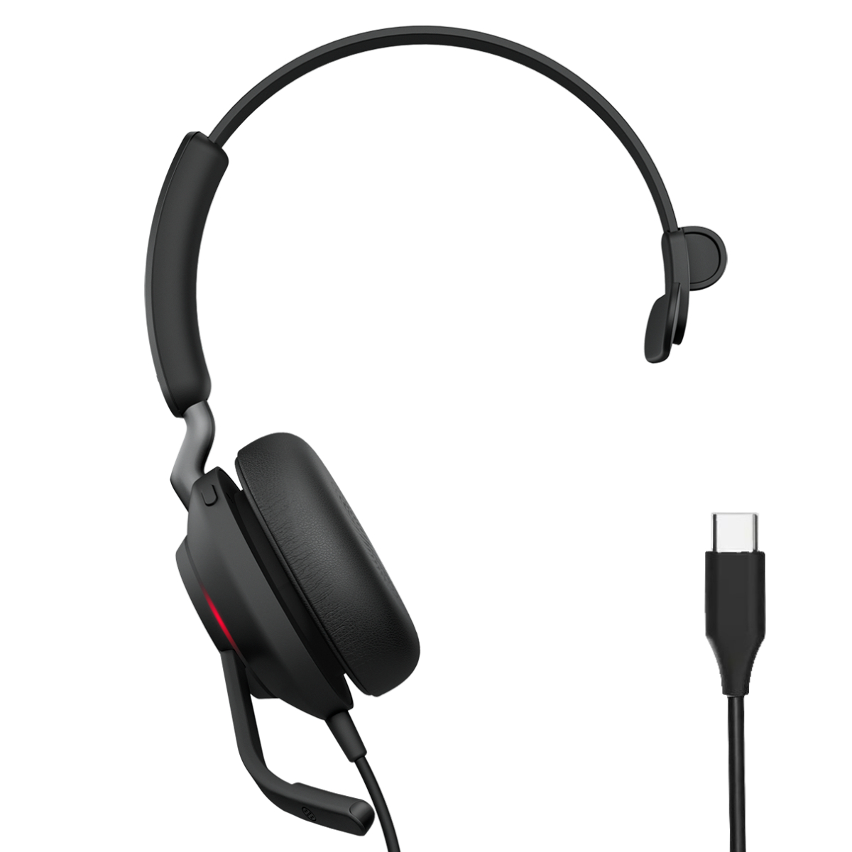 Jabra Evolve2 | UC | (24189-889-889) 40 Corded Networks With Headset Extended USB-C Mono Cord Macondo SE