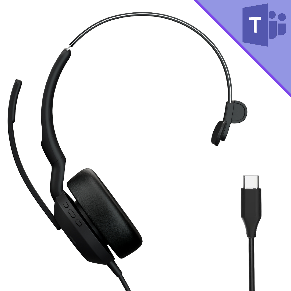 Jabra Evolve2 50 Mono Corded USB-C Headset | MS Teams (25089-899-899) |  Macondo Networks